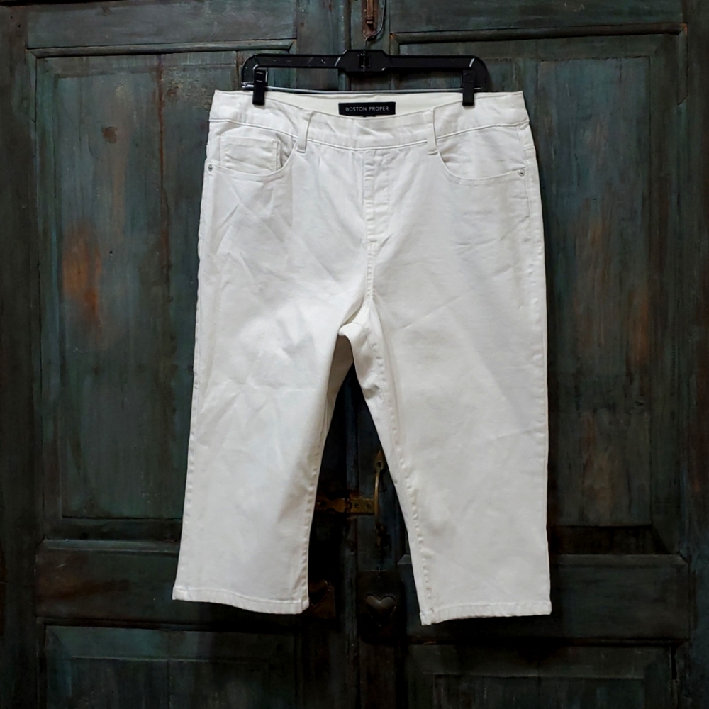 Boston Proper White Jean Shorts